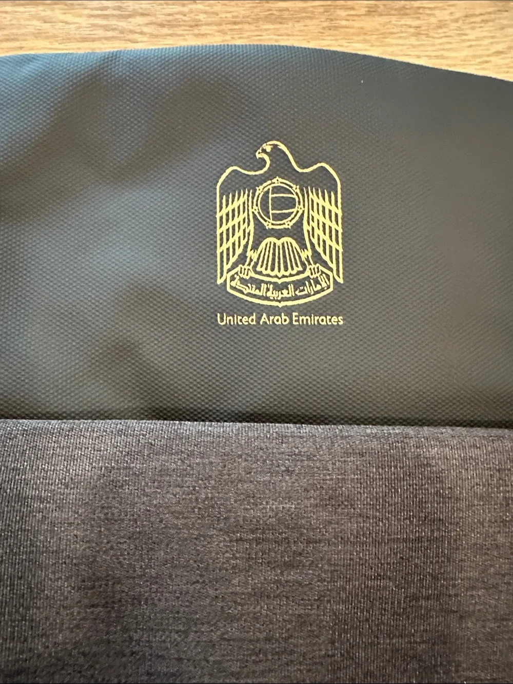 Black Men's Travel Backpack with UAE Emblem